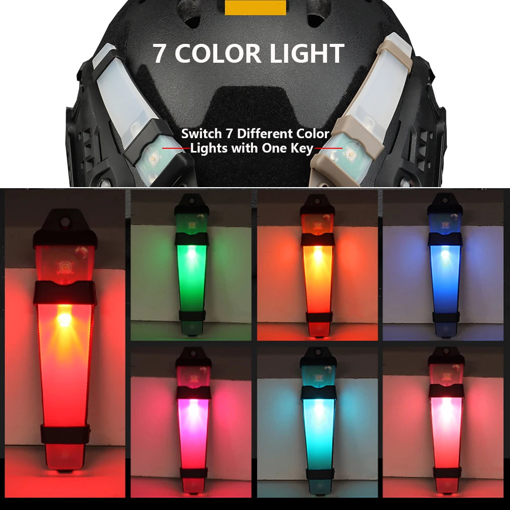 NEW 3 Version Tactical Signal Light 7 Colors Can Be Switched Helmet Light Safety Flashing For Bike Militar Sports Signal Lamp