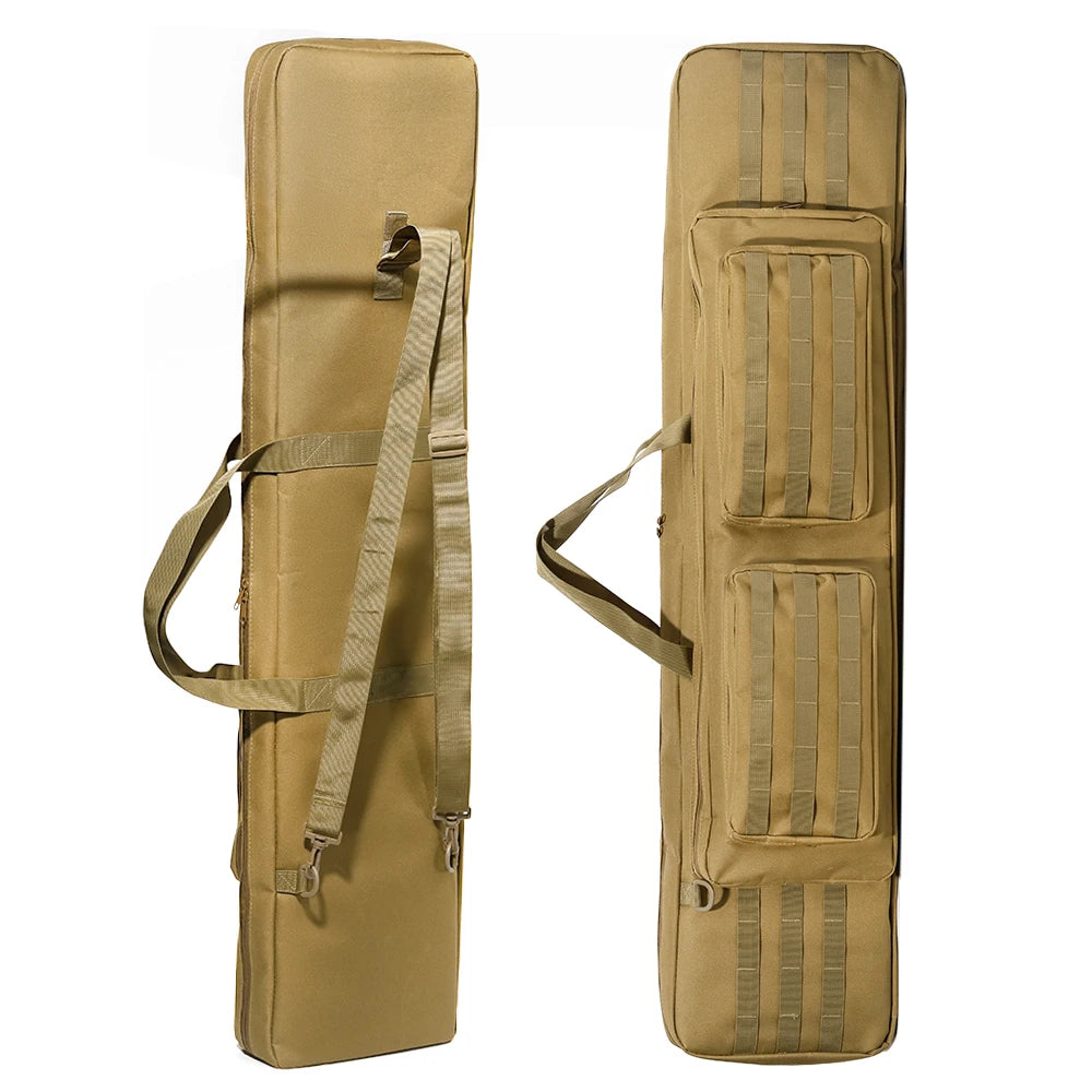 Double Rifle Case with Removable Thickened Storage Divider Gun Bag Shooting Carry Shoulder Bags for Hunting Long Soft Backpack