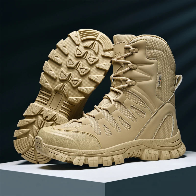 New High Quality Leather Men's Motorcycle Boots Outdoor Non-slip Men Ankle Boots Handmade Male Mid-Calf Boots Leisure Walk Botas