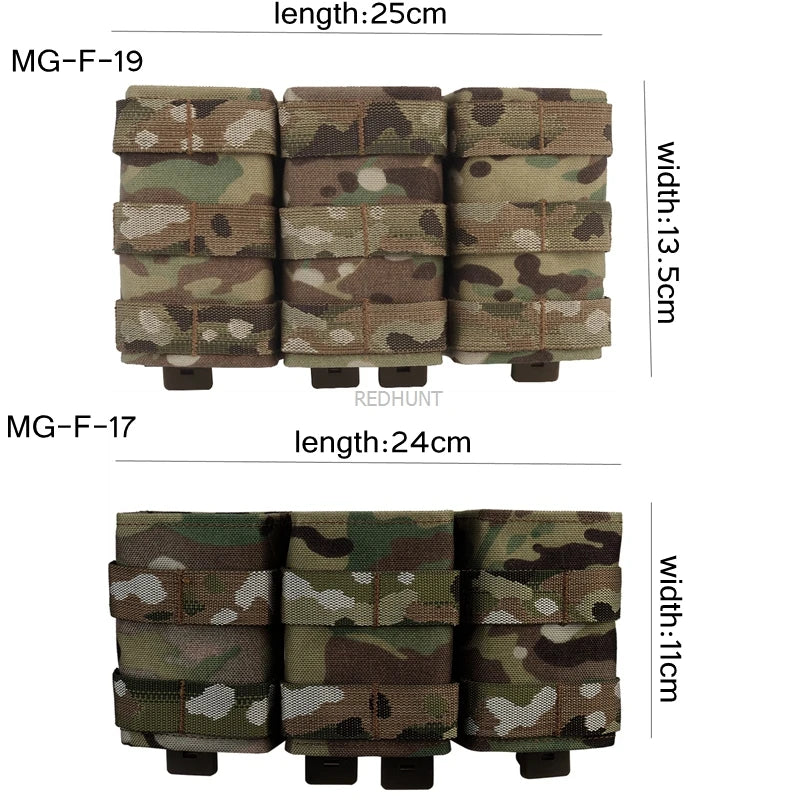 Molle Combat Bag Vest Mag Pouch Pack Fast Cartridges Clip Ammunition Carrier Ammo Holder Tactical Mag 7.62 Triple Magazine Pouch