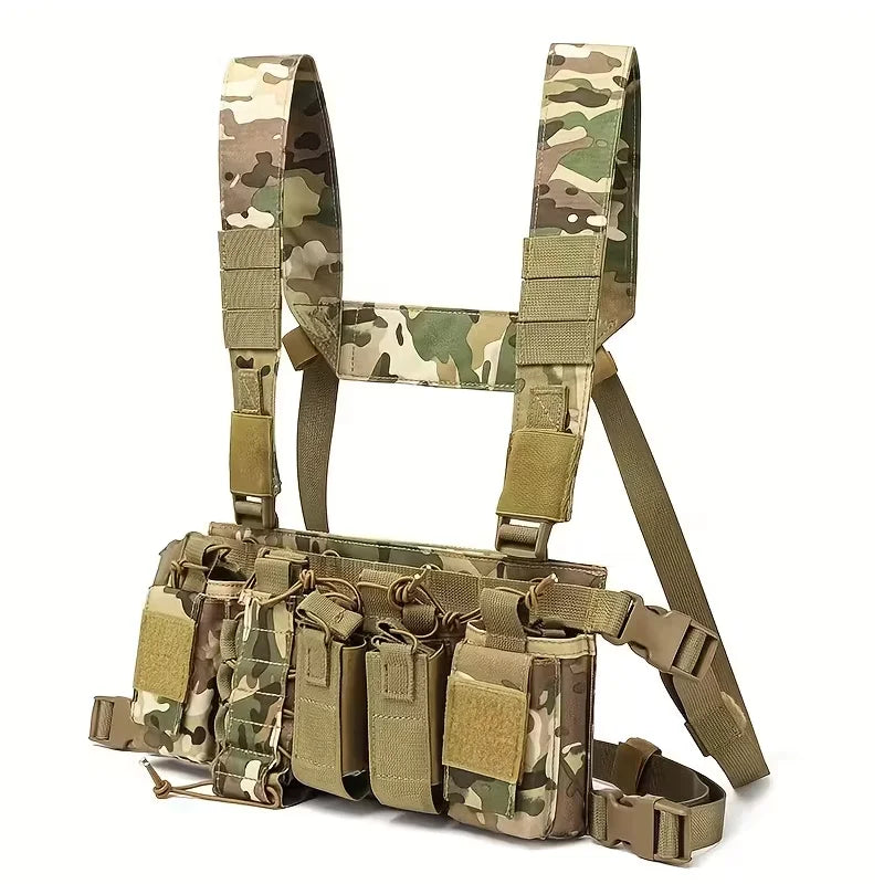 D3 Tactical Chest Rig Airsoft Paintball Hunting Sport Vest with Molle Open-Top Magazine Pouch