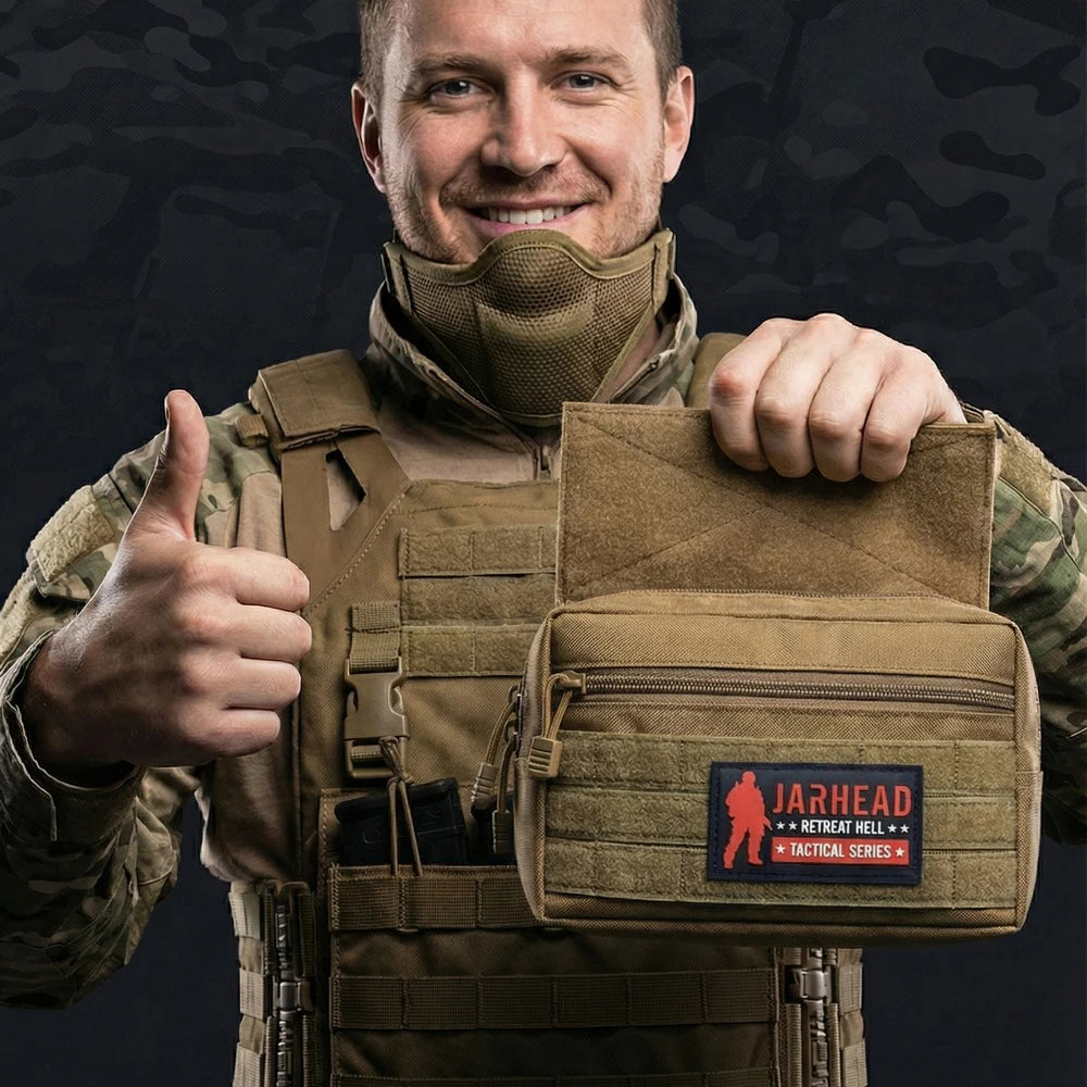 Outdoor Tactical Chest Rig Admin Pouch Hook-and-Loop Mounted EDC Organizer Bag for Tactical Vest and Hunting Plate Carrier
