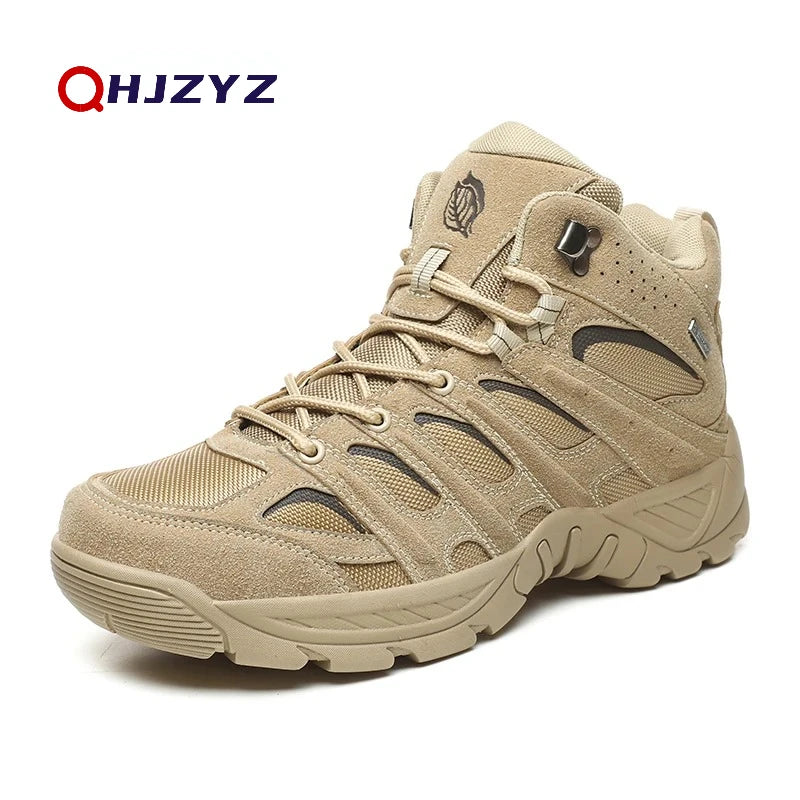 New Men's Boots Fashion Outdoor Boots Breathable Hiking Boots Autumn Shoes Sneakers Lightweight Non-Slip Men Desert Ankle Shoes