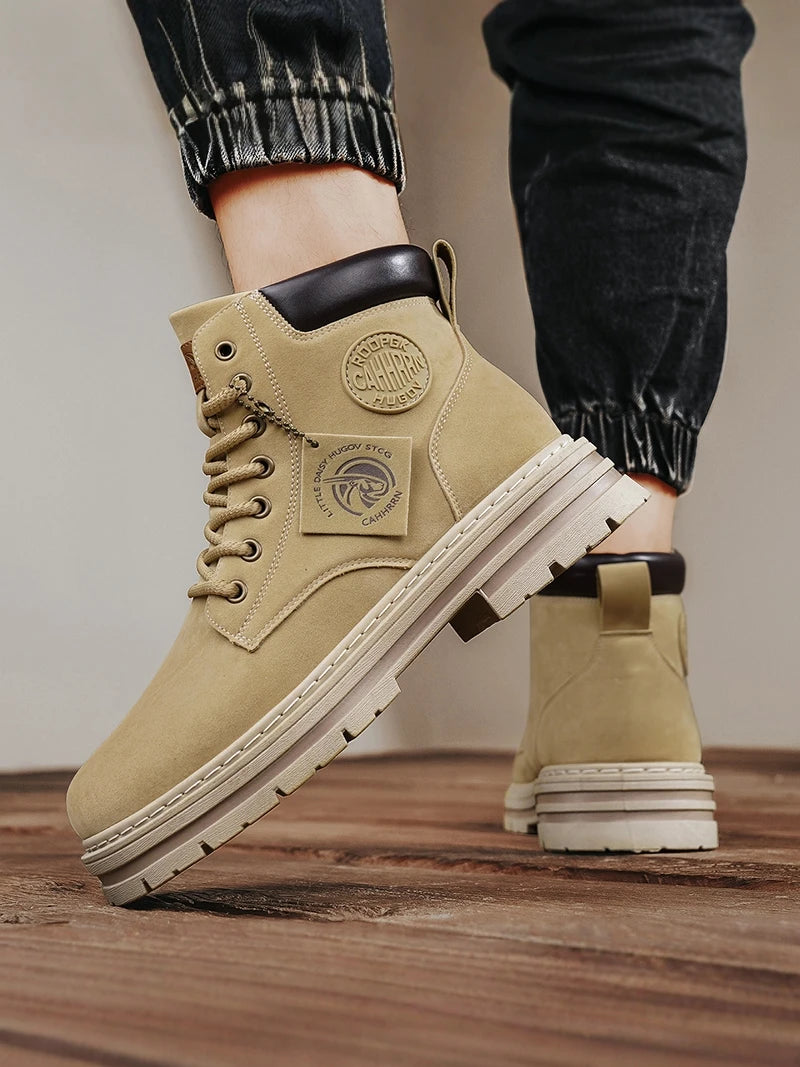 Men's Winter  Boots 2026 New Style British Style Casual Sports Thick Bottom Outdoor Climbing Anti-slip High Help Work S...