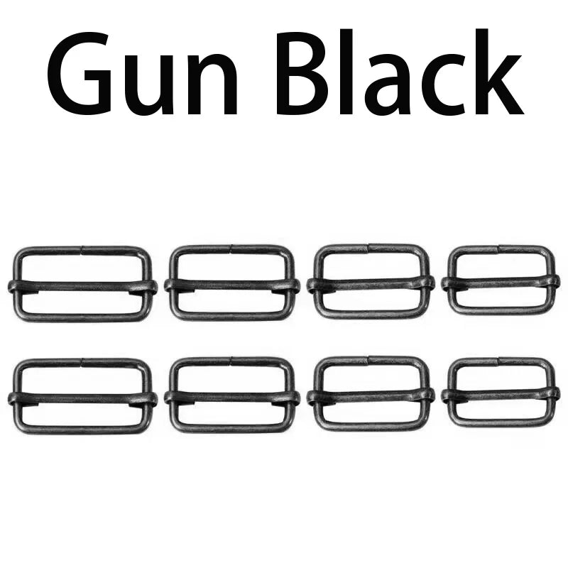 10pcs/lot Metal Slides Adjustable Rectangle D Ring Belt Ribbon Roller Pin Buckle For Backpacks Bag Cat Buckles DIY Accessories