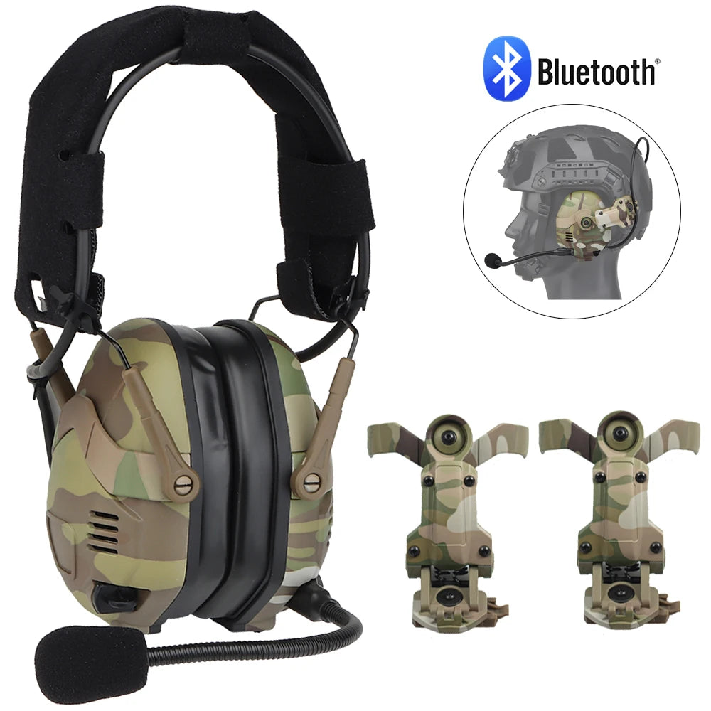 Bluetooth Electronic Anti-noise Shooting Headset Tactical Hunting Noise Reduction Protection Earmuffs Wireless BT Headphones