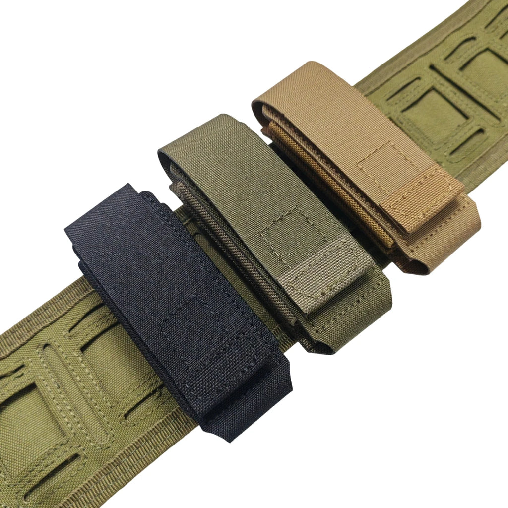 Tactical Slim Utility Pouch Nylon EDC Tool Bag Velcro Flap Fits Various 9mm Magazines for Hiking Camping Outdoor