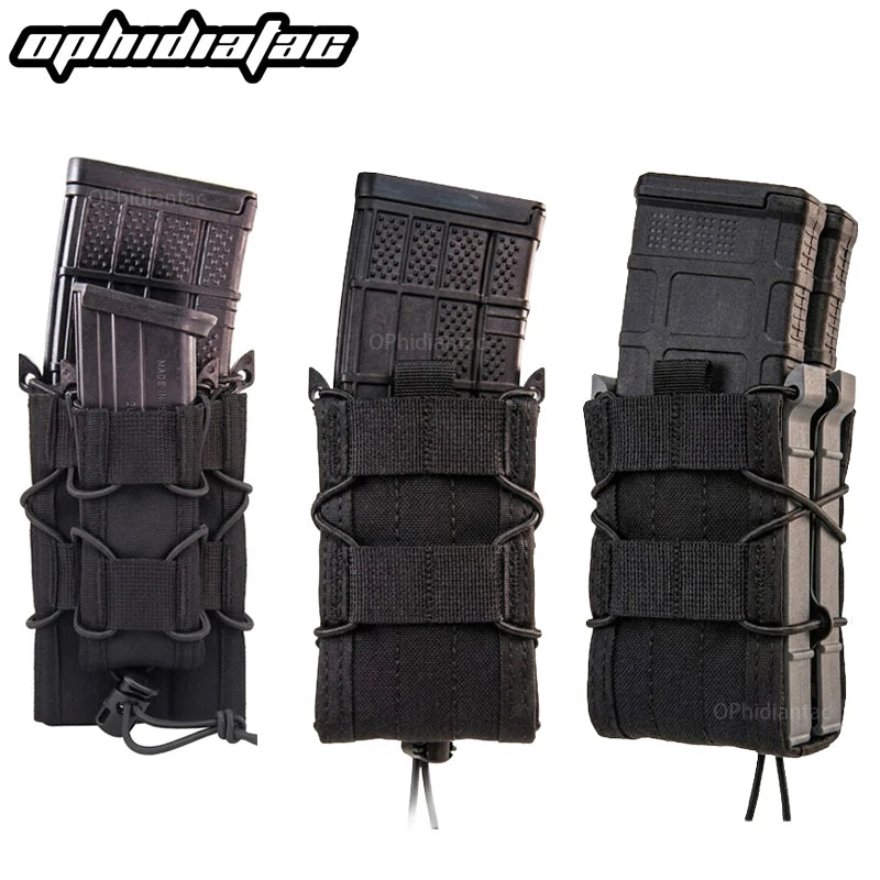 OPHIDANTAC 9MM 5.56 Magazine Pouches Tactical AK AR M4 AR15 Single Magazine Bag Rifle Molle Mag Holster Pouch Hunting