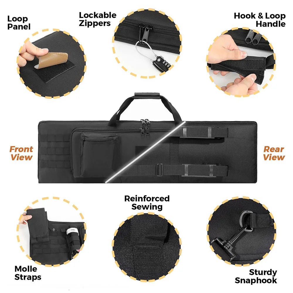 100/120cm Rifle Gun Bag Soft Rifle Case Shotgun Storage Bag Gun Carrier Pouch Outdoor Hunting Bag with Backpack Straps