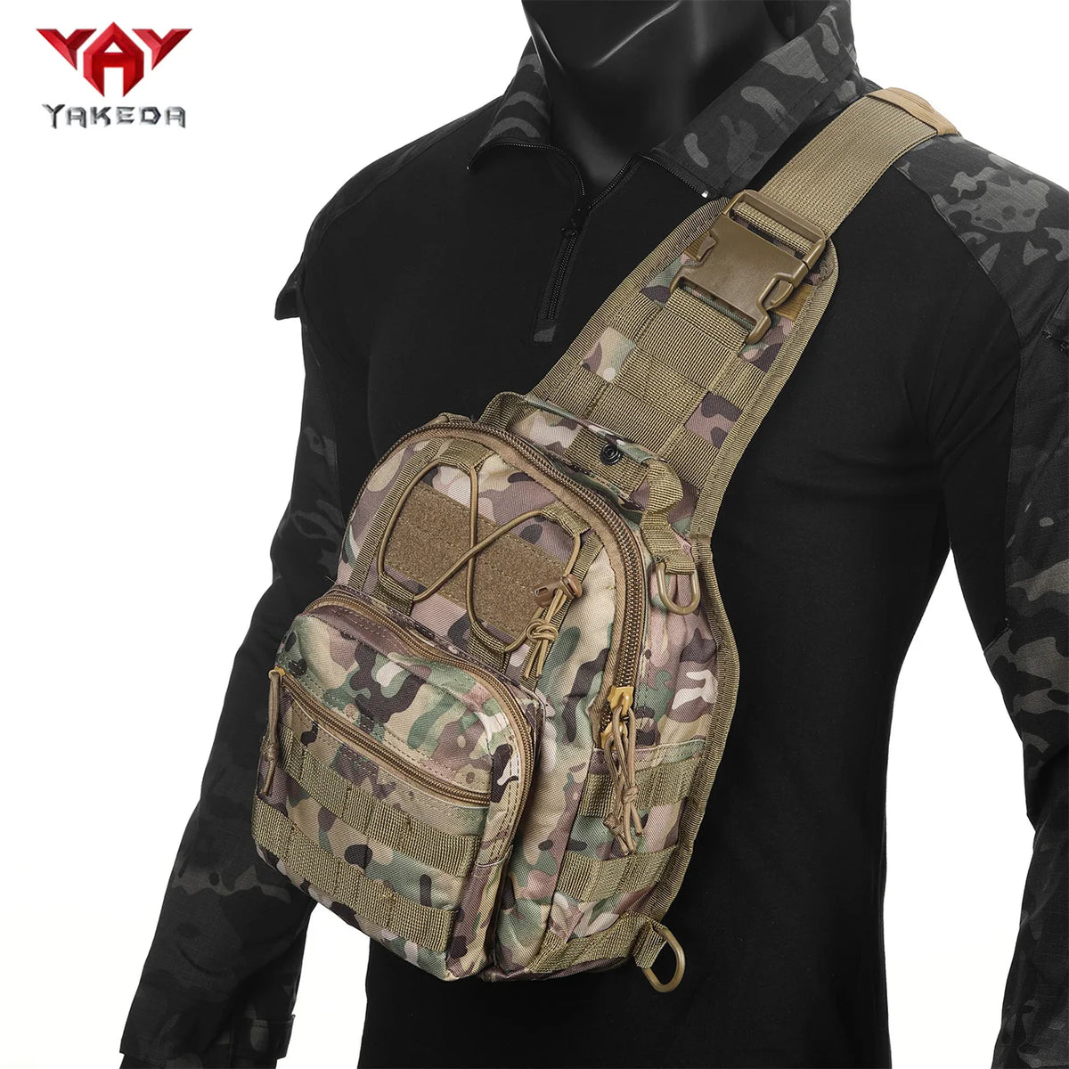 Training shoulder bag crossbody bag 900D carrying strap bag chest bag multiple pocket compartment MOLLE webbing