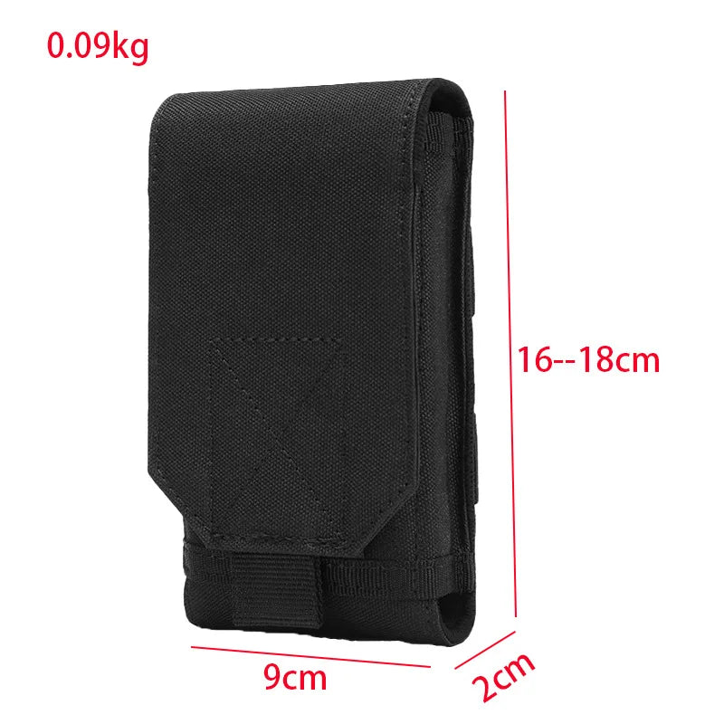 6inch Molle Phone Pouch Tactical Cell Phone Belt EDC Pouch Holder Waist Accessories Bag Outdoor Camping Mobile Phone Pack Bag