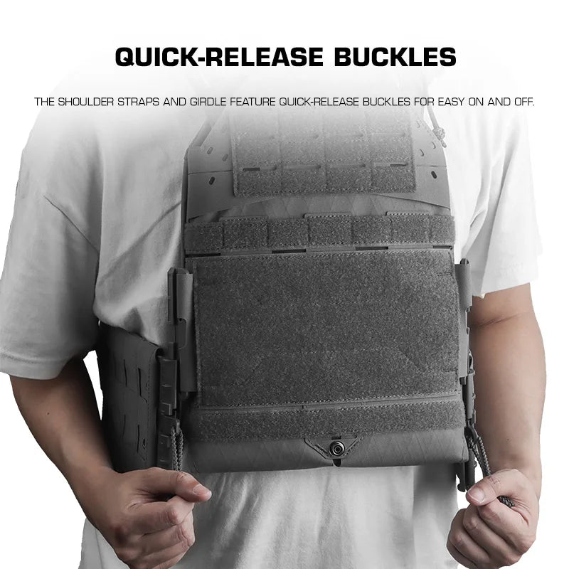 Tactical LV120 Plate Carrier Vest Kit with Quick Release Molle System Lightweight Modular Chest Rig for Airsoft Hunting Training