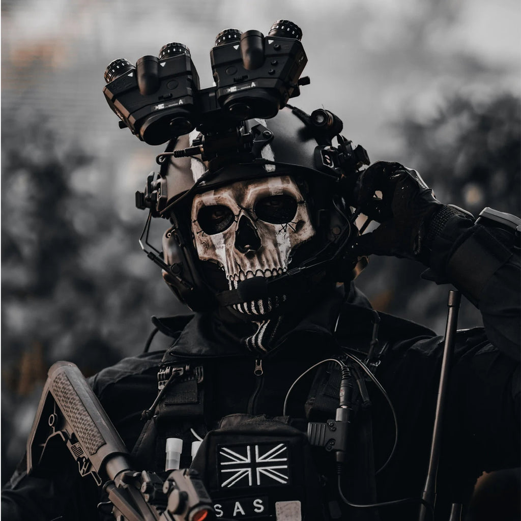 Cod Airsoft Helmet Set with Four-Eye Night Vision Model Tactical Headset Mask Weight Bag for Role-Playing Cs Shooting Games