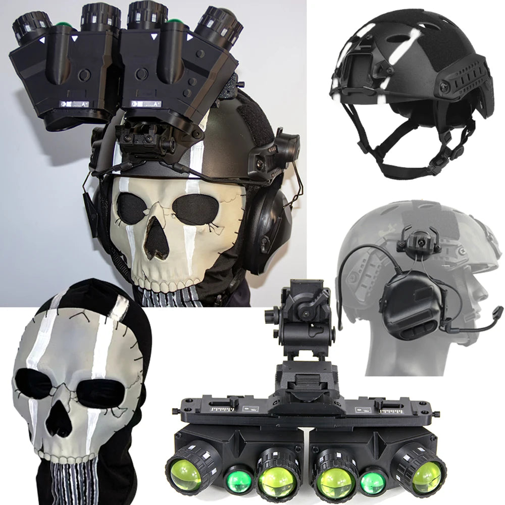 Call Of Duty GPNVG18 Tactical Night Vision Goggles Model with NVG Bracket Airsoft Helmet Accessories COD Koenig Role Play Props