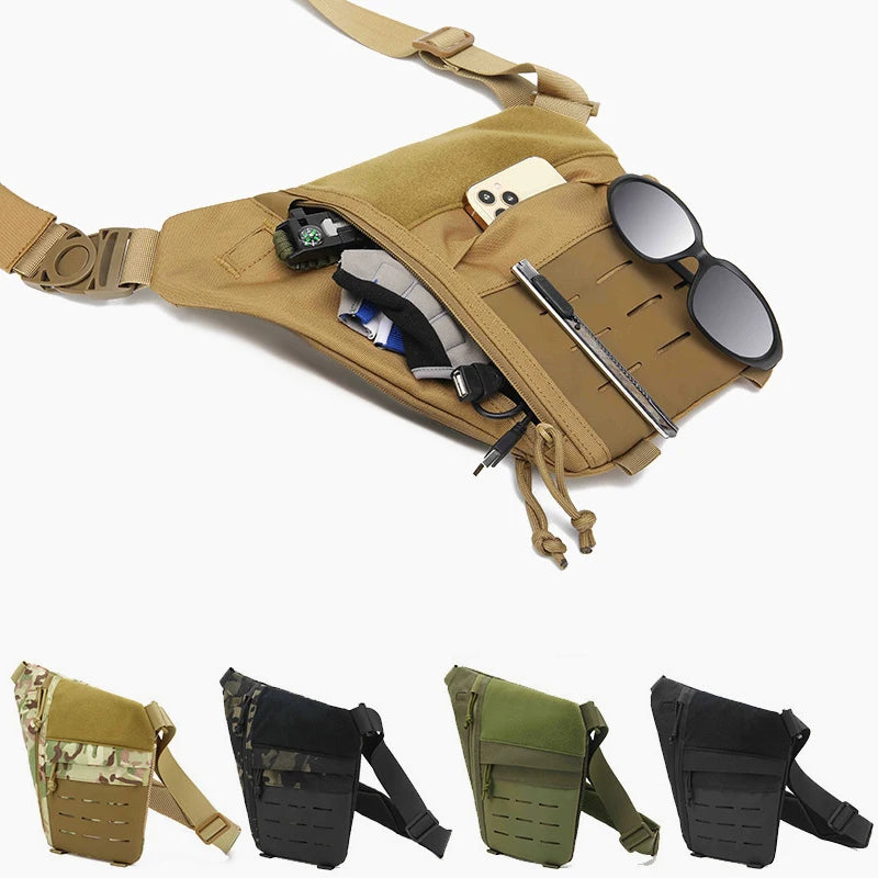 Outdoor Crossbody Sling Bag Anti Thief Conceal Carry Handgun Bag Underarm Pocket Men Hidden Molle Combat Chest Shoulder Bags