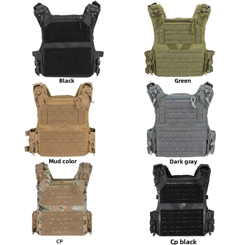 Quick Release Tactical Vest Lightweight MOLLE Plate Carrier Quick Donning For Airsoft CS Wargame