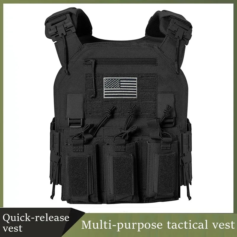 1000d Nylon Chaleco Tactico Vest Ranger-Green Tactical Gear 25x30cm Plate Carrier Molle Tactical Vest for Outdoor Hunting