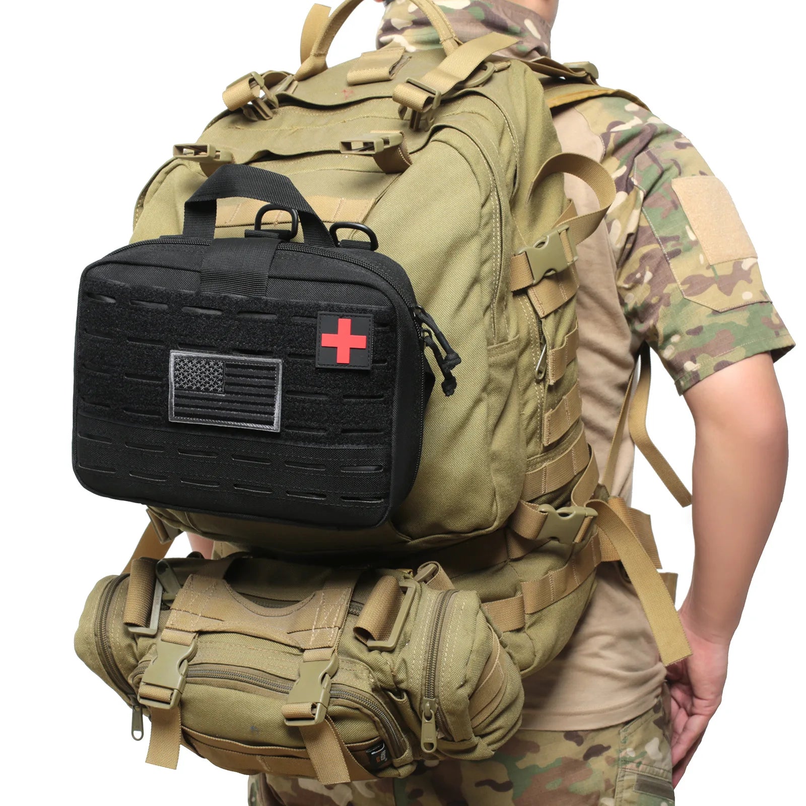 Portable Tactical First Aid Kit Medical Bag For Hiking Travel Home Emergency Treatment Case Survival Tools EDC Pouch
