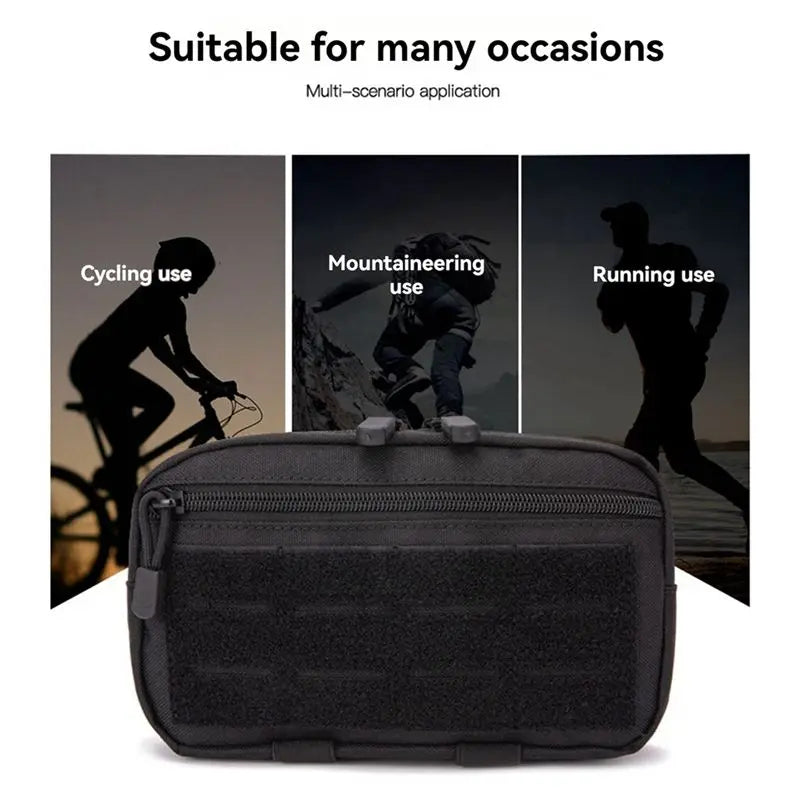NALFI-Men's Outdoor Crossbody Waist Bags 1000D Nylon Molle Pouch Cycling Running Travel Belt Pouch As Shown