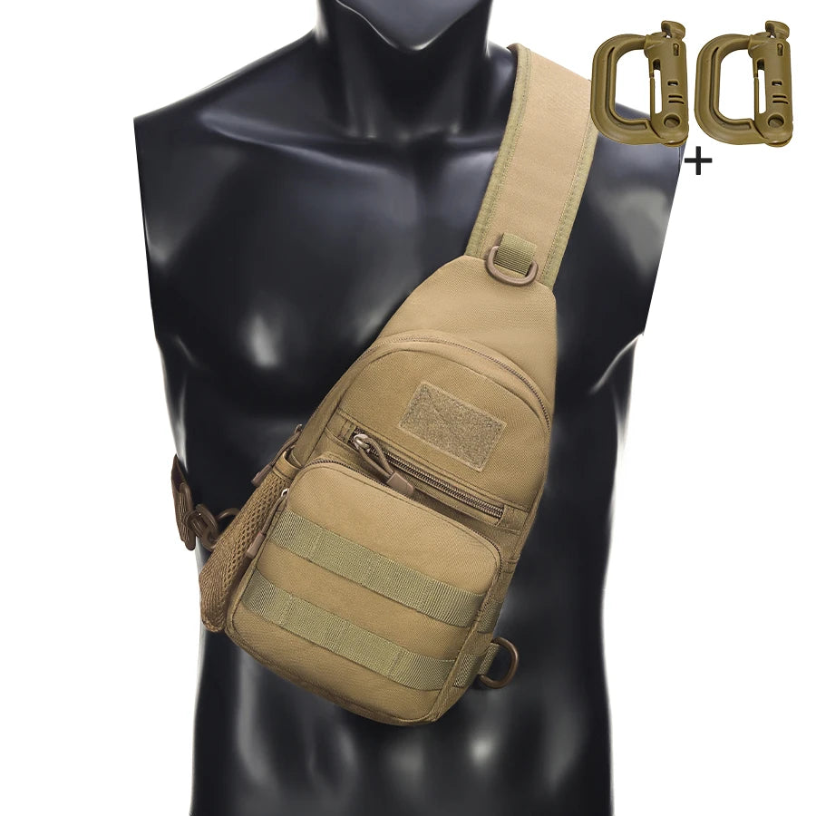 Men's Casual Sling Bag Lightweight Crossbody Chest Pack for Daily Commute Travel Small Shoulder Bag with Multiple Pockets