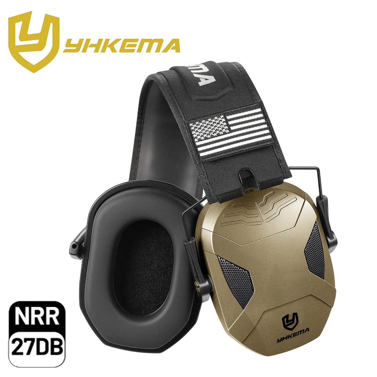 YHKEMA Safety Shooting Hearing Protections Earmuffs，NRR 27dB Hearing Protection Noise Cancelling EarMuff with Adjustable Size