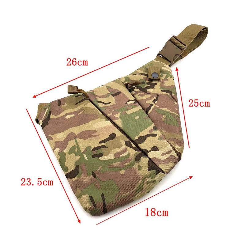 Multifunctional Concealed Tactical Storage Gun Bag Holster Men's Left Right Nylon Shoulder Bag Anti-theft Bag Chest Bag Hunting