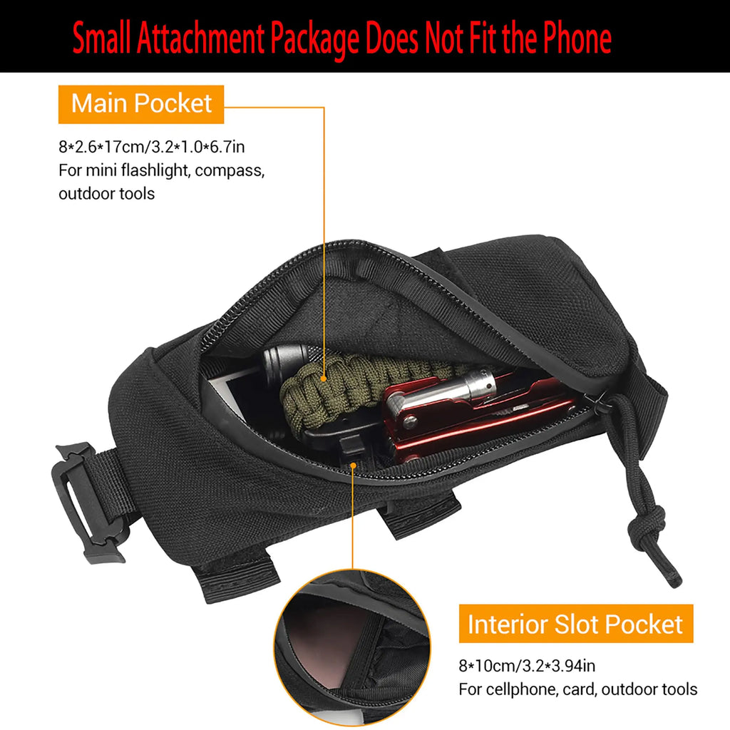 Backpack Shoulder Strap Accessory Pouch, Tactical Molle Bag Multifunctional Military EDC Tool Pockets Small Compact Pouchs