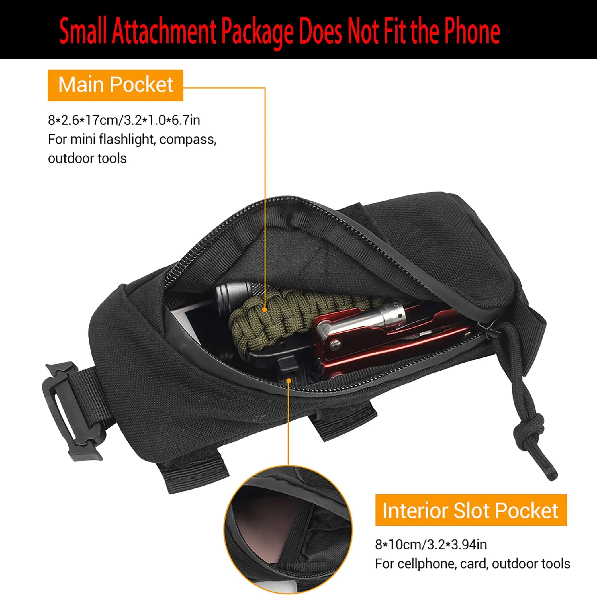 Backpack Shoulder Strap Accessory Pouch, Tactical Molle Bag Multifunctional Military EDC Tool Pockets Small Compact Pouchs