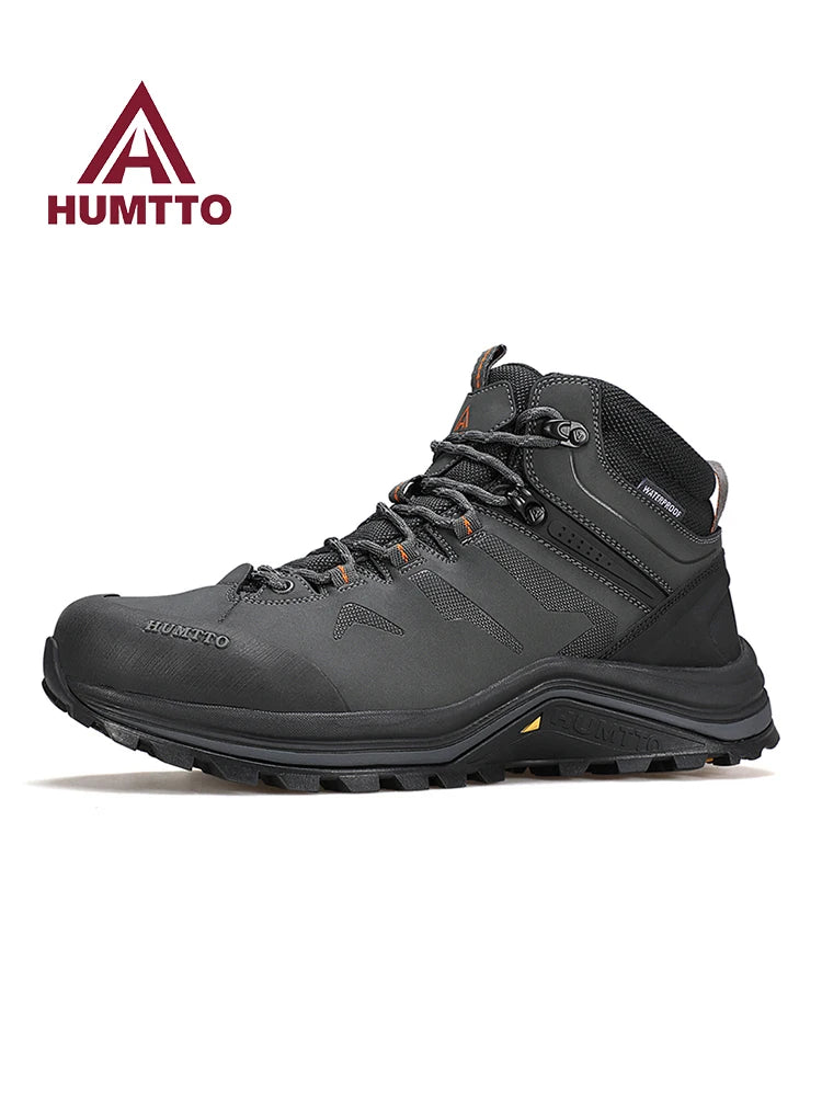 HUMTTO Hiking shoes Men's waterproof hunting Boots Tactical Desert Combat Ankle trekking Boots Male  warm cow Leather Sneakers