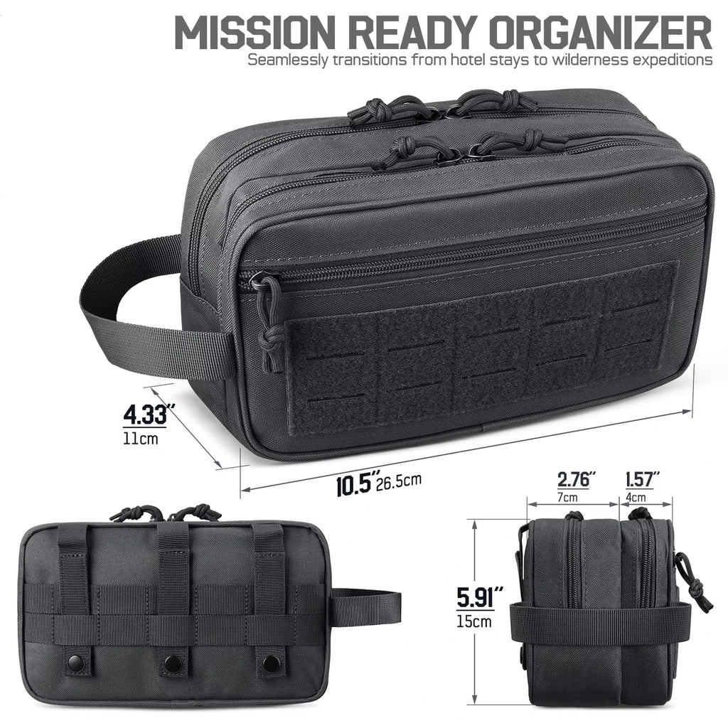Men's Multifunctional Tactical Toiletry Bag Portable Travel Hygiene Shower EDC Utility Soft Pouch Waterproof Shaving Kit Organis