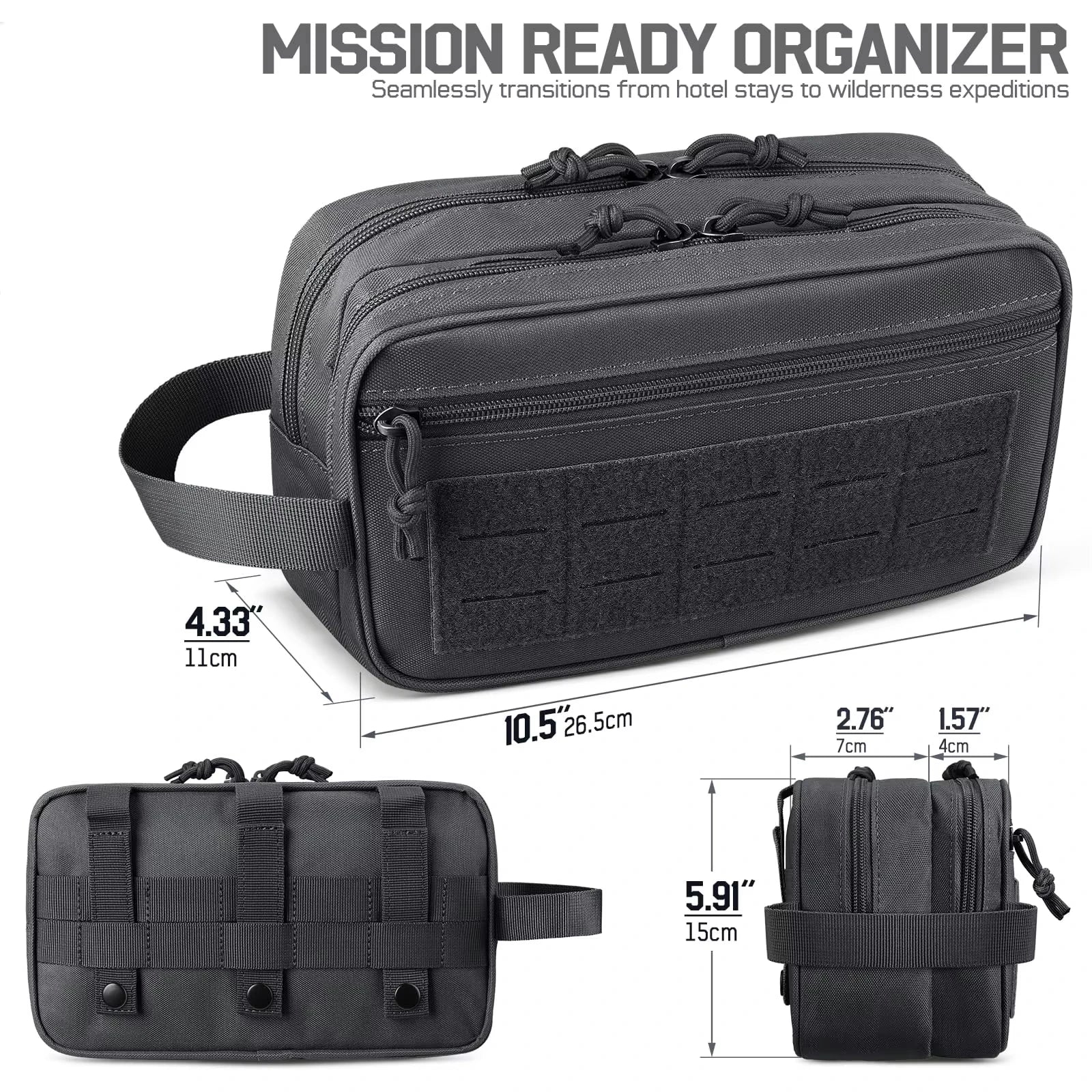 Men's Multifunctional Tactical Toiletry Bag Portable Travel Hygiene Shower EDC Utility Soft Pouch Waterproof Shaving Kit Organis