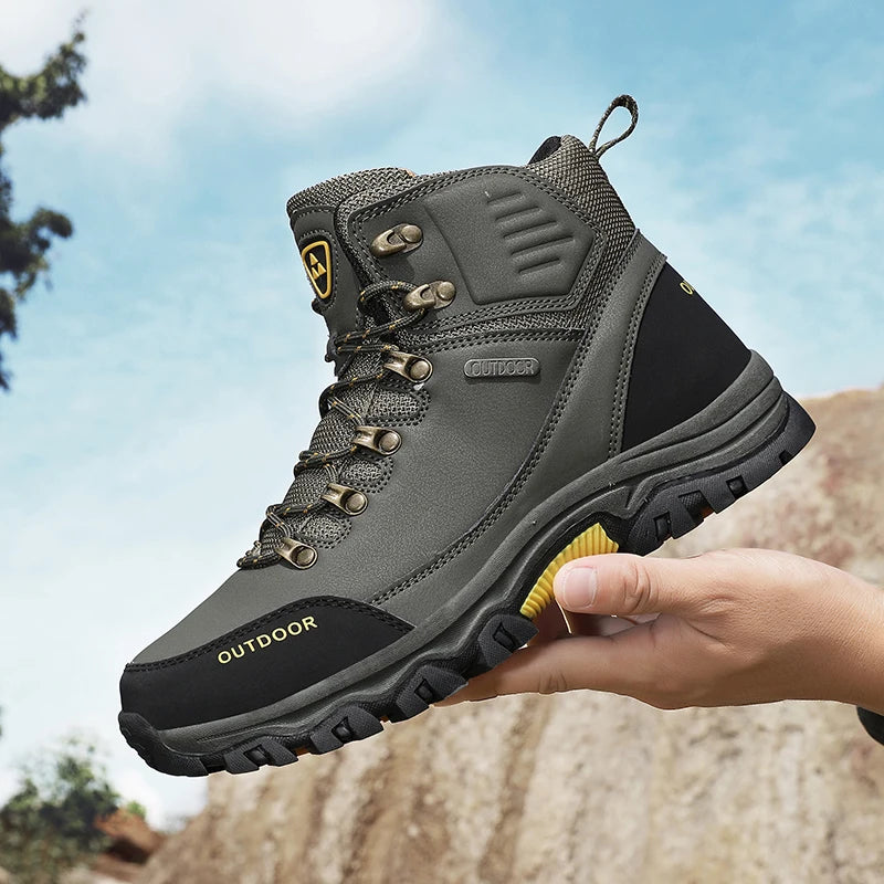 Mens Hiking Shoes 2025 New Autumn Casual High Top Boots Non-slip Durable Trekking Mountain Walking Outdoor Кроссовки Мужские