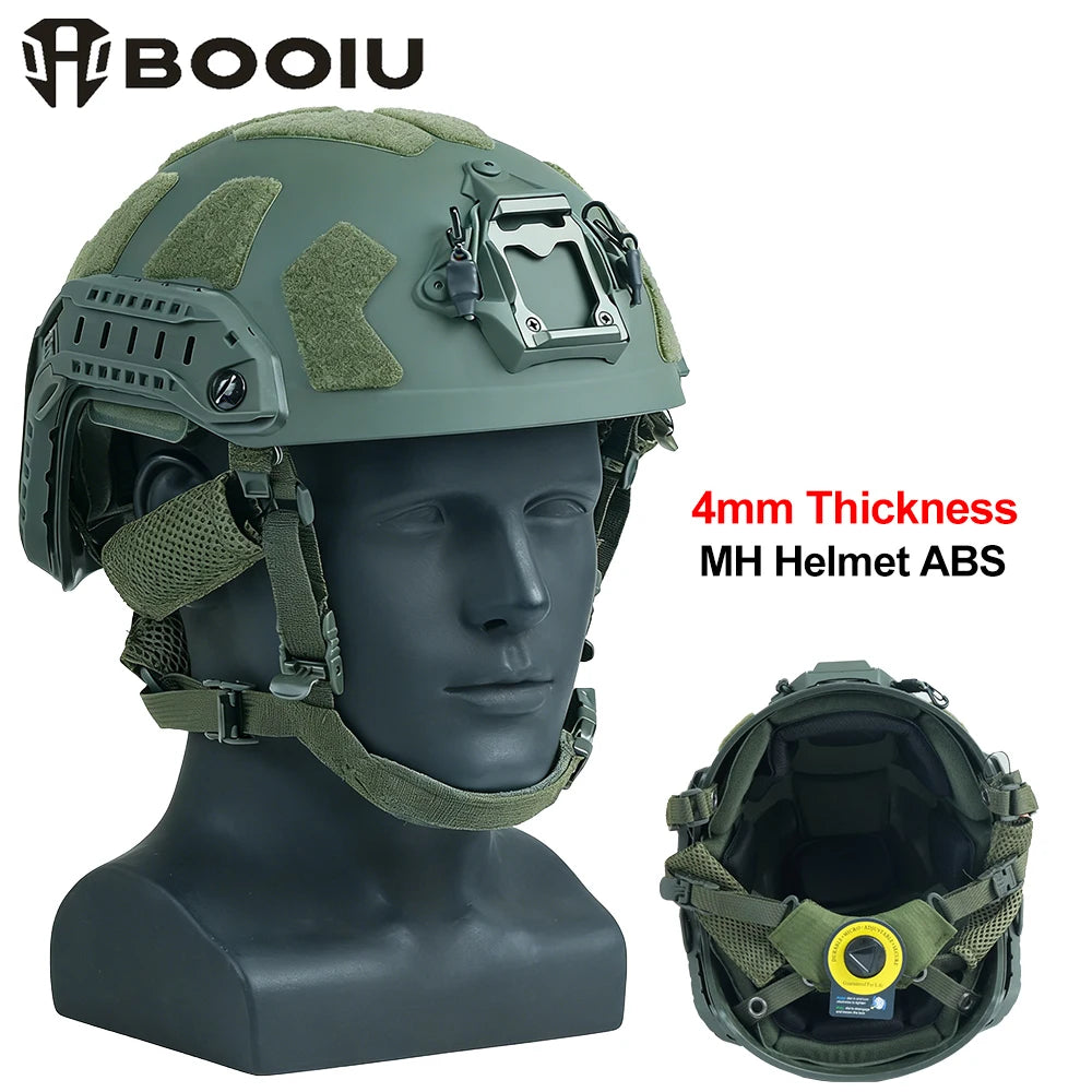 BOOIU FAST Tactical Helmet MH Wendy Suspension Lightweight ABS Airsoft Paintball Outdoor Hunting Safety Protective Gear