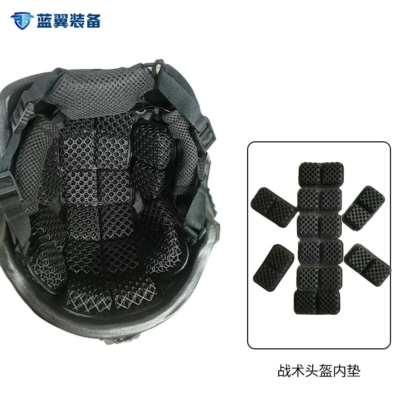 Helmet cushioning pad lined with polymer breathable detachable and high elasticity