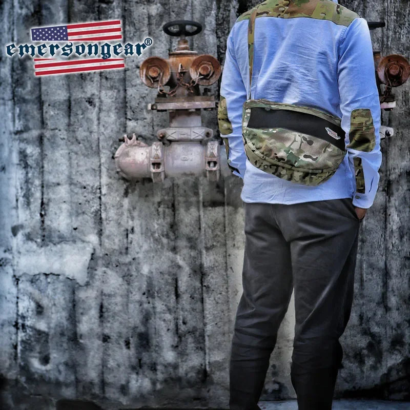 Emersongear Tactical Side Carry Messenger Bag Waterproof Camo Shoulder Crossbody Backpack Cycling Camping Students Outdoor Nylon