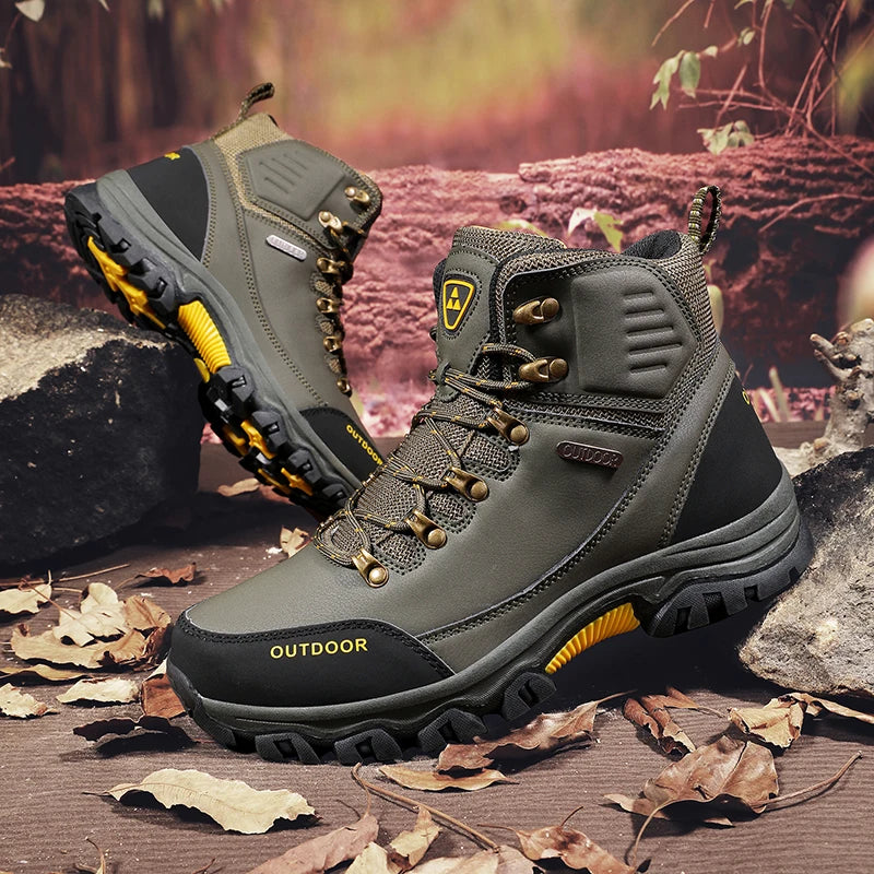 Mens Hiking Shoes 2025 New Autumn Casual High Top Boots Non-slip Durable Trekking Mountain Walking Outdoor Кроссовки Мужские
