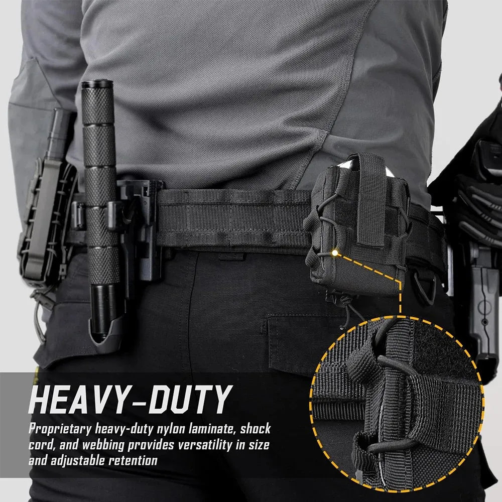 Tactical Handcuff Holster MOLLE Compatible Handcuff Pouch Elastic Adjustable Handcuff Carrier,Security Guard Gear Accessory