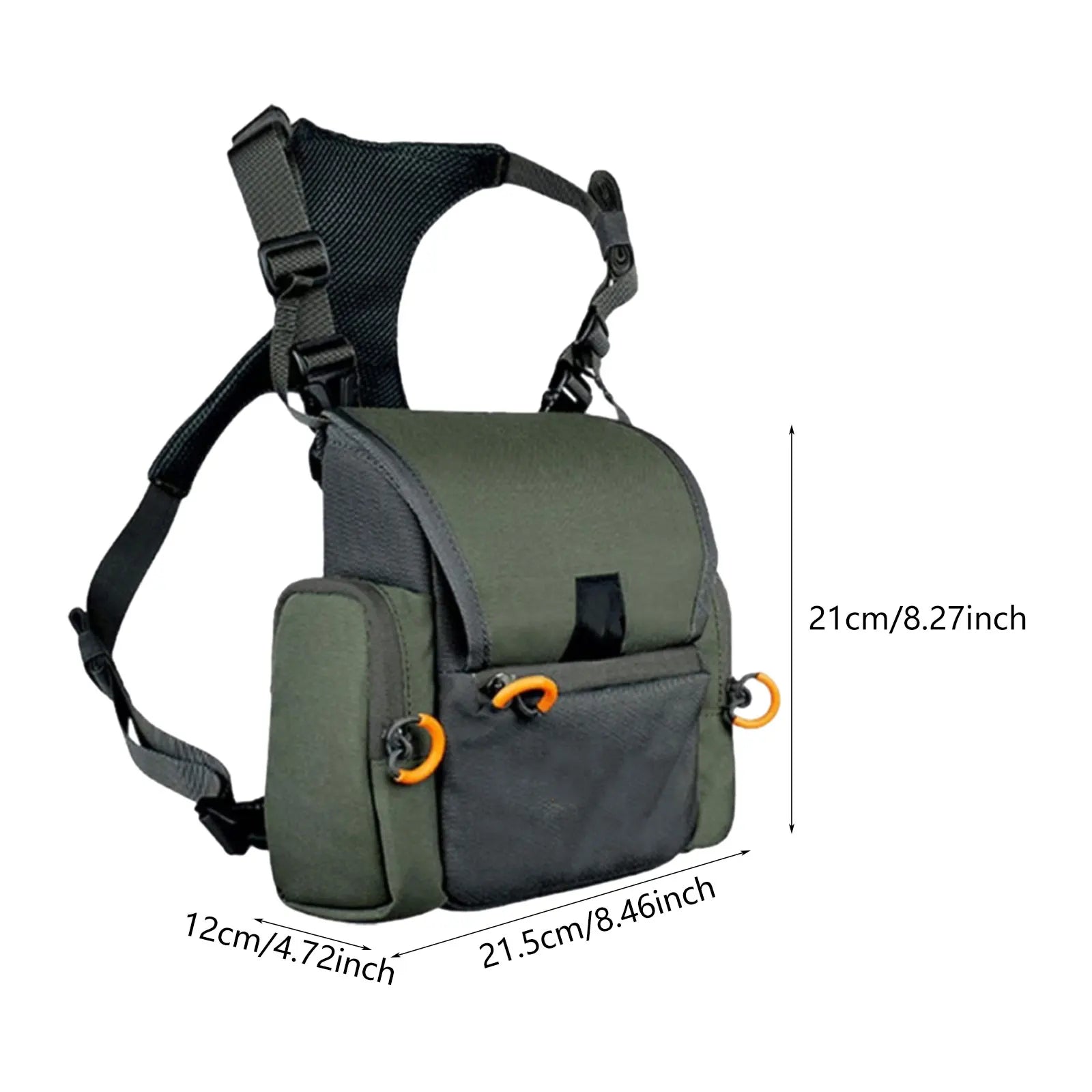Binocular Harness Chest Pack Hunting Storage Bag Practical Multipurpose Carrier Case with Rain Protection Cover Portable Hiking