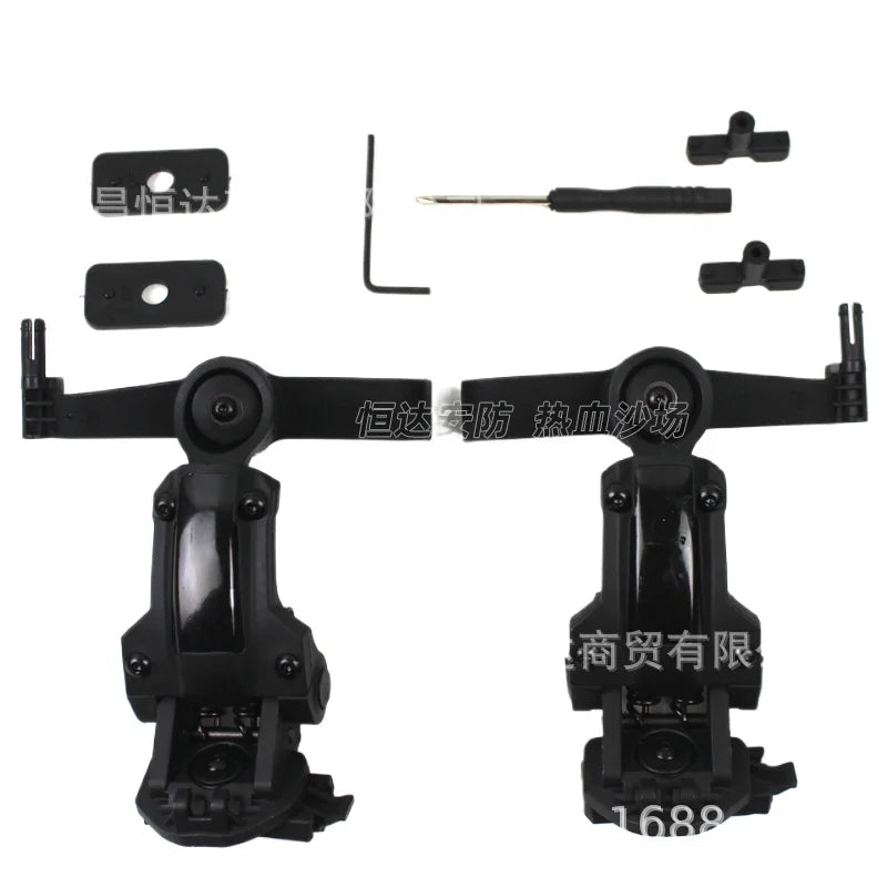 Tactical Helmet Mount for Noise Reduction Earphone Holder Compatible with C2 C3 FAST Rail System Multi Angle Adjustable Wendy