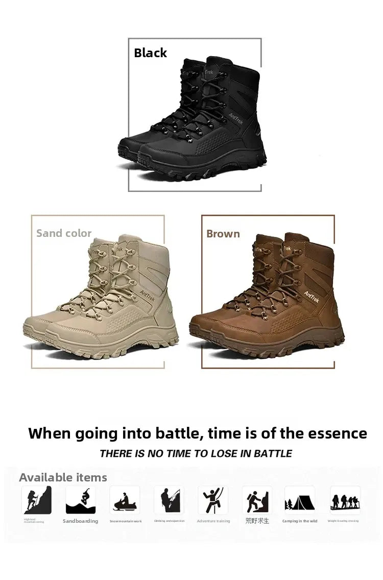 Men's Desert Combat Boots, Outdoor Anti-slip Tactical Boots, Hiking Desert Hunting Shoes, Work Safety Men's Boots,Off-road Boots