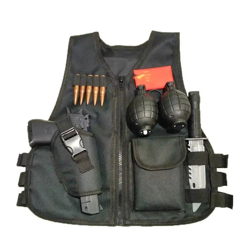 Children Camouflage Vest Tactical Army Military Sniper Waistcoat Hunting Uniform Jungle Combat Clothing CS Game Vest for kids
