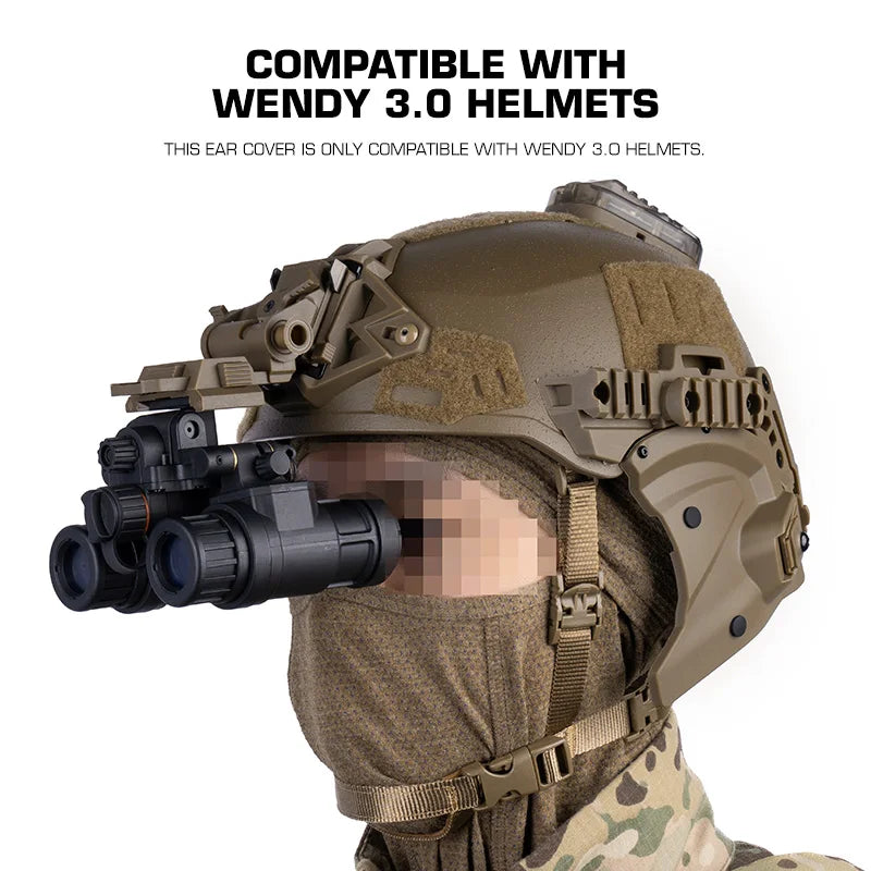 Tactical Hunting  Helmet Ear Cover Side Protection for EX 3.0 Rail Team  Helmet