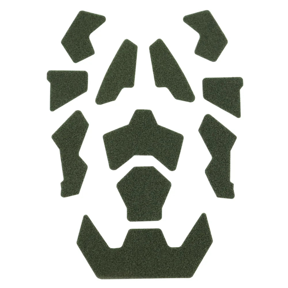 11Pcs/Set Super High Cut Tactical FAST Helmet Magic Sticker Helmet Hook Loop Patches Helmet Accessories BK/MC