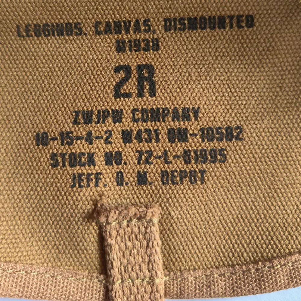 WWII WW2 US Army M1938 Outdoors Canvas Leggings Feet Wear High Quality Outdoor