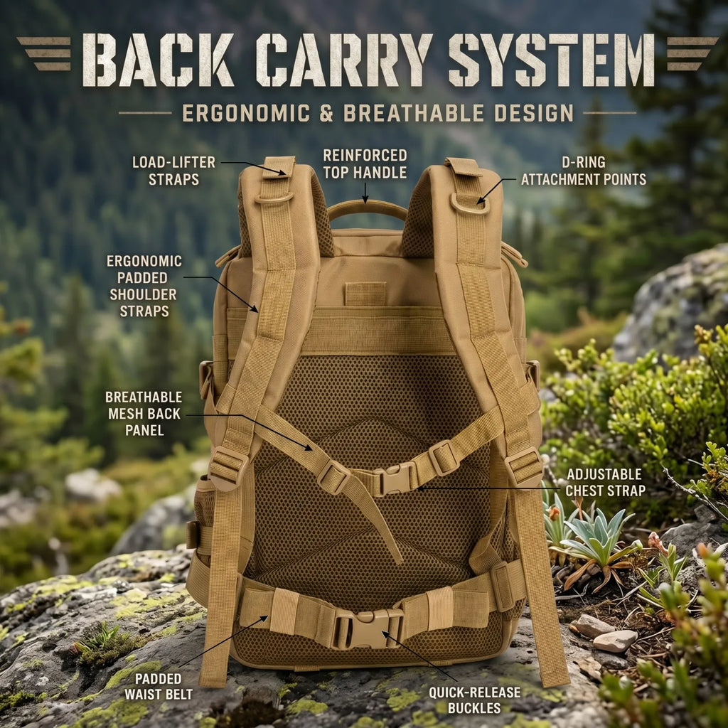 24L Tactical Hunting Backpack for Men Women Molle Modular System Durable Outdoor Daypack Gear Storage Pack for Shooting Camping Hiking Trekking Fishing Cycling Travel Daily Commute Sports