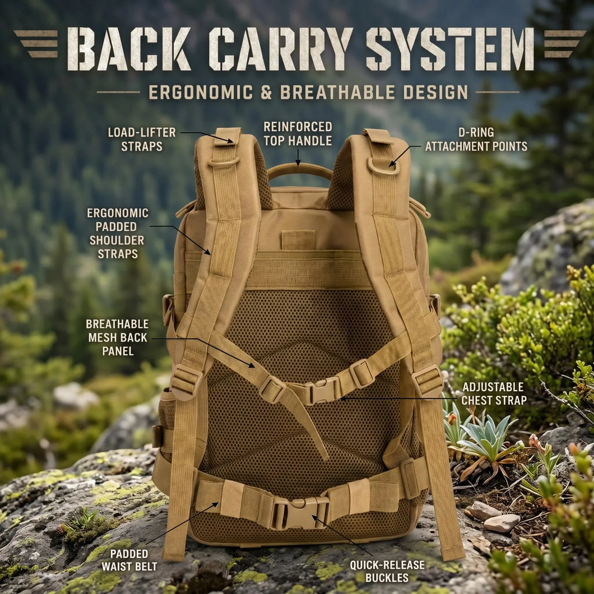 24L Tactical Hunting Backpack for Men Women Molle Modular System Durable Outdoor Daypack Gear Storage Pack for Shooting Camping Hiking Trekking Fishing Cycling Travel Daily Commute Sports