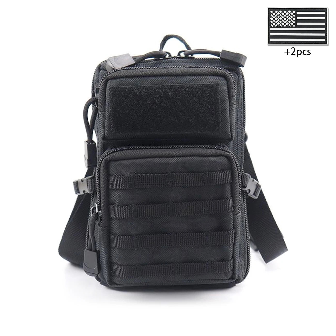 Outdoor crossbody bag with widened and adjustable shoulder straps, supporting hand-held, waist hanging, and backpack hanging