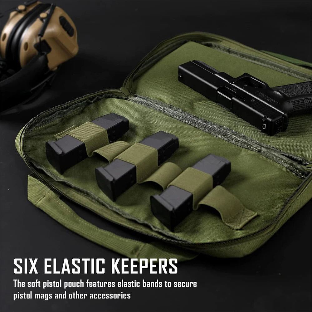 Pistol Bag Concealed Carry Case Soft Padded Handgun Pouch with Magazine Storage Slot Pistol Wallet Hunting Accessories