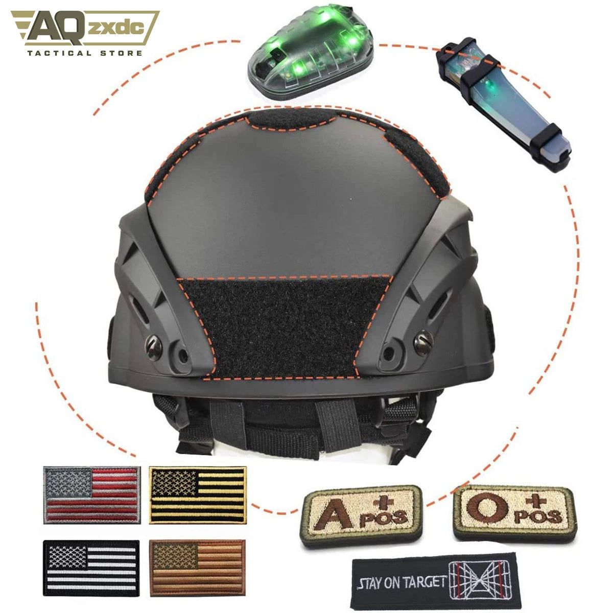 AQzxdc Mich 2000 Style ACH Tactical Helmet with Foldable Ear Protection Dual Straps Half Face Mesh Mask - Goggles for Paintball