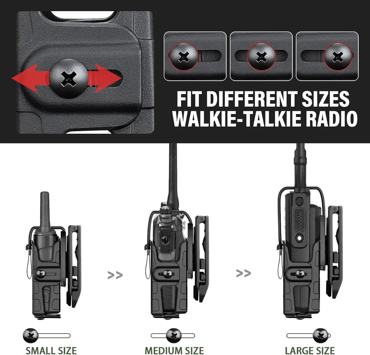 GUN & FLOWER Belt Clip – Durable Black for Radios, Secure Fit, Easy Attachment for Outdoor, Tactical, and Work Use